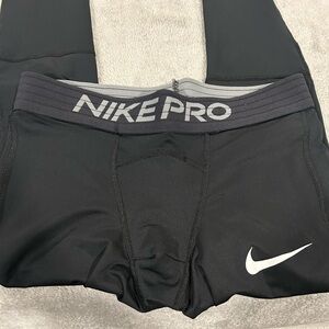 Nike Pro Black and Gray Mens Athletic Tights